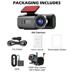 4K Dual-Lens Dash Cam with WiFi, GPS and Night Vision
